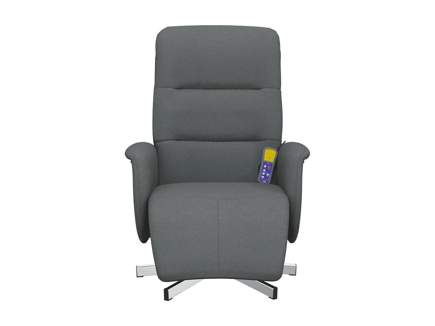 Fauteuil inclinable de massage et repose-pieds gris foncé tissu REO43897