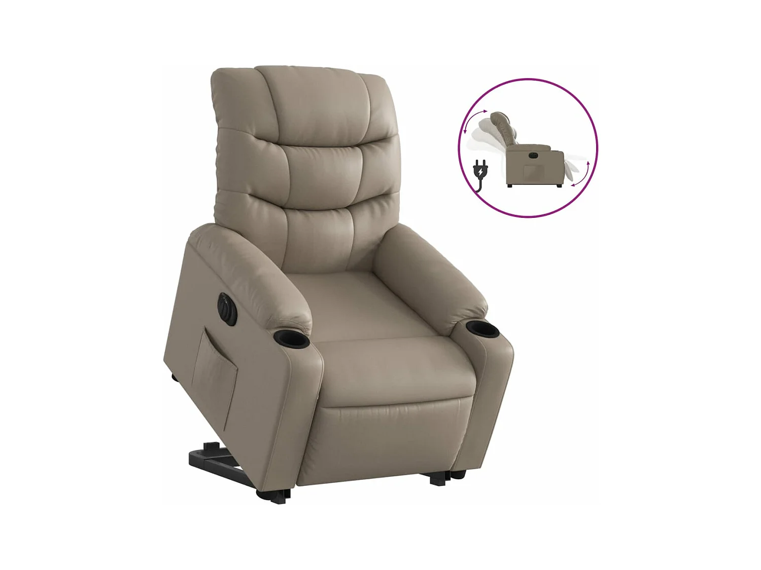 Fauteuil inclinable électrique cappuccino similicuir REO70906