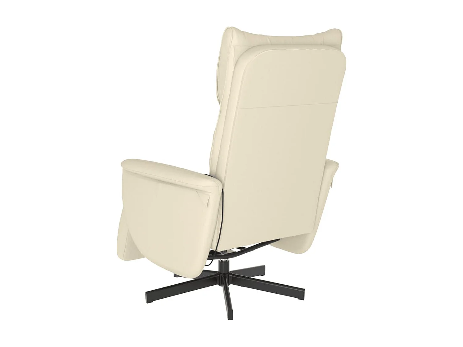 Sillón reclinable masaje con reposapiés cuero sintético crema YOE23365