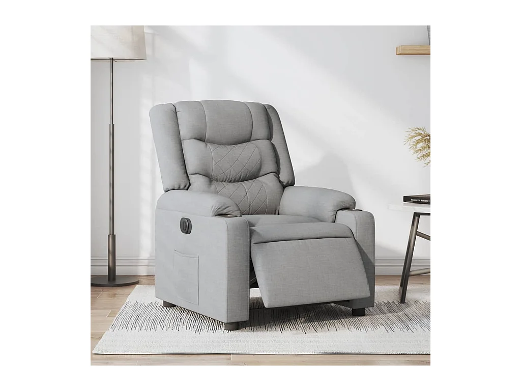 Fauteuil inclinable électrique Gris clair Tissu REO61315