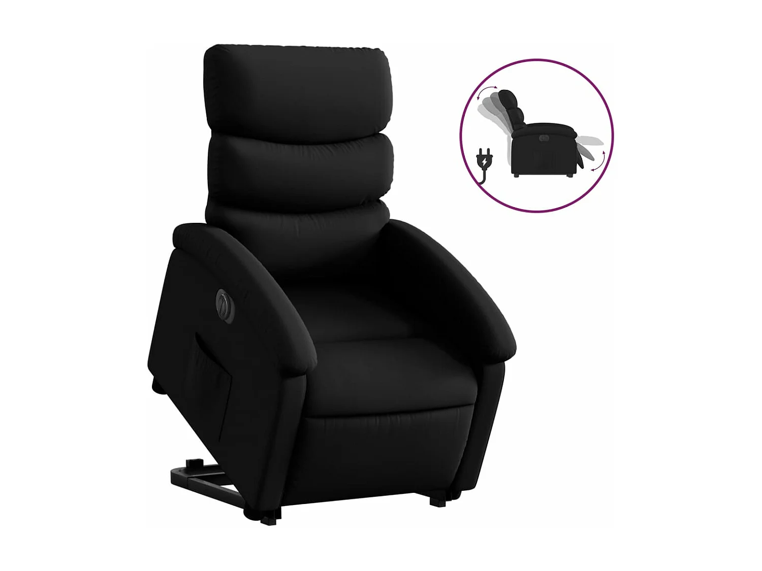 Fauteuil inclinable électrique noir similicuir REO74704