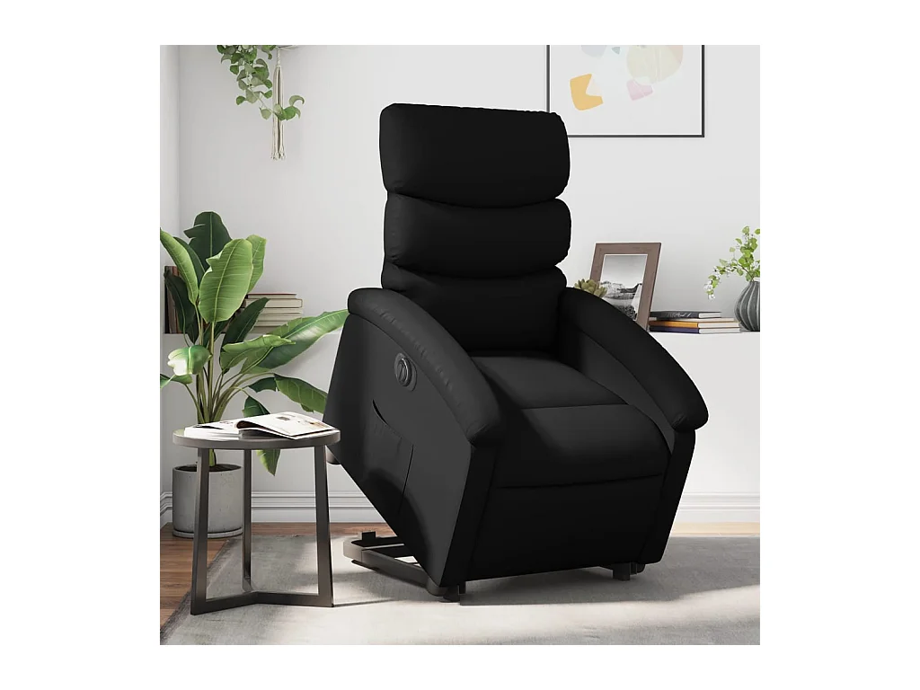 Fauteuil inclinable électrique noir similicuir REO74704