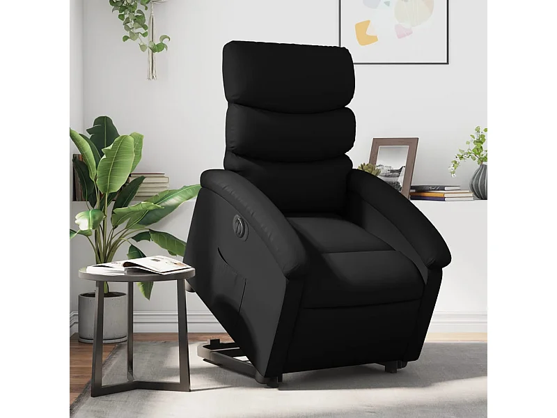 Fauteuil inclinable électrique noir similicuir REO74704