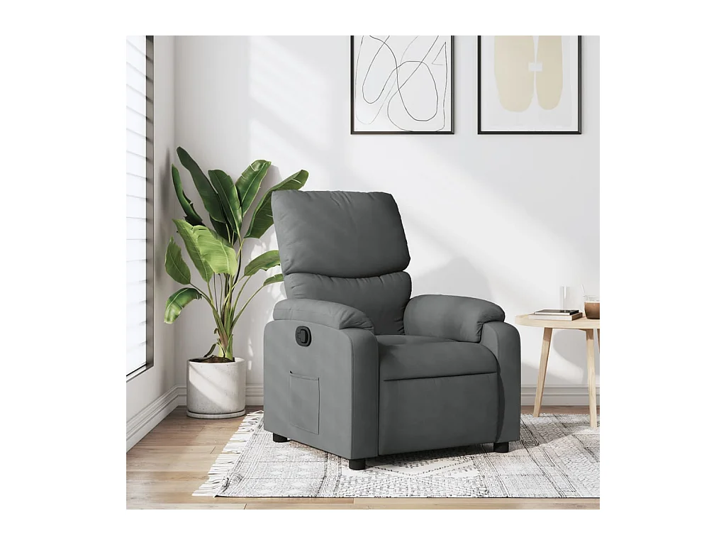 Fauteuil inclinable Gris foncé Tissu REO33389