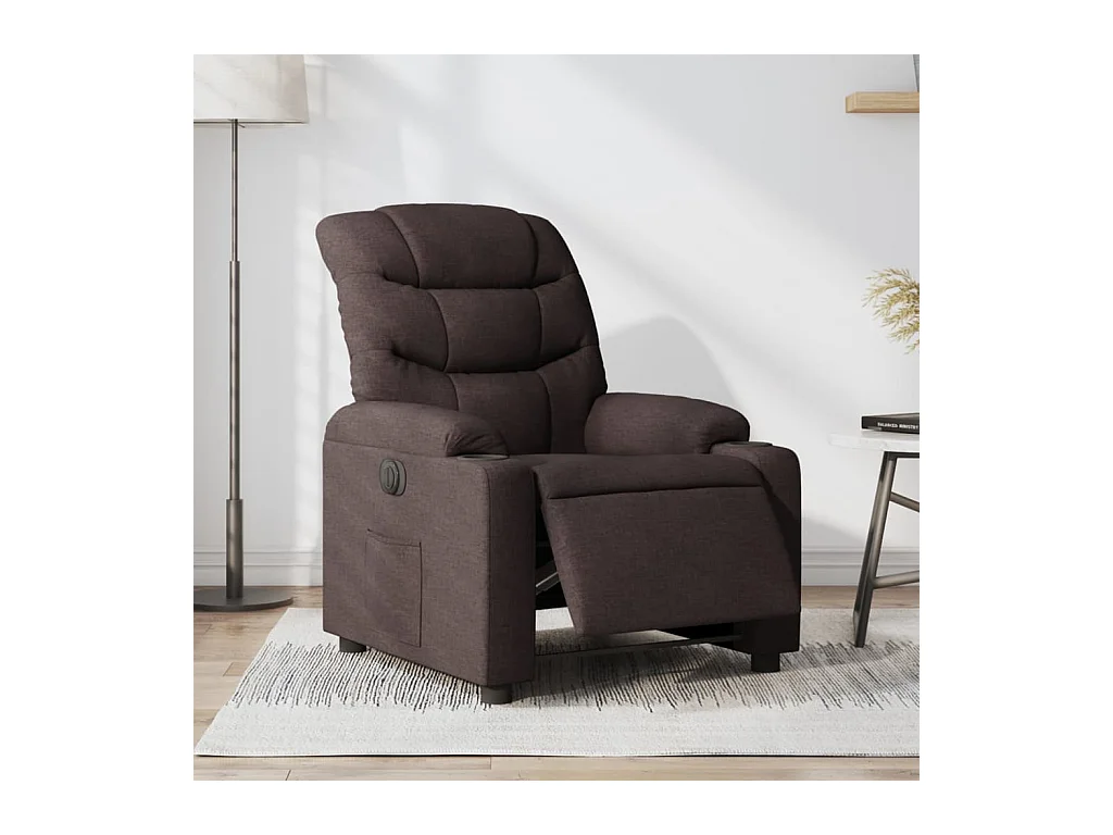 Fauteuil inclinable électrique Marron foncé Tissu REO21202