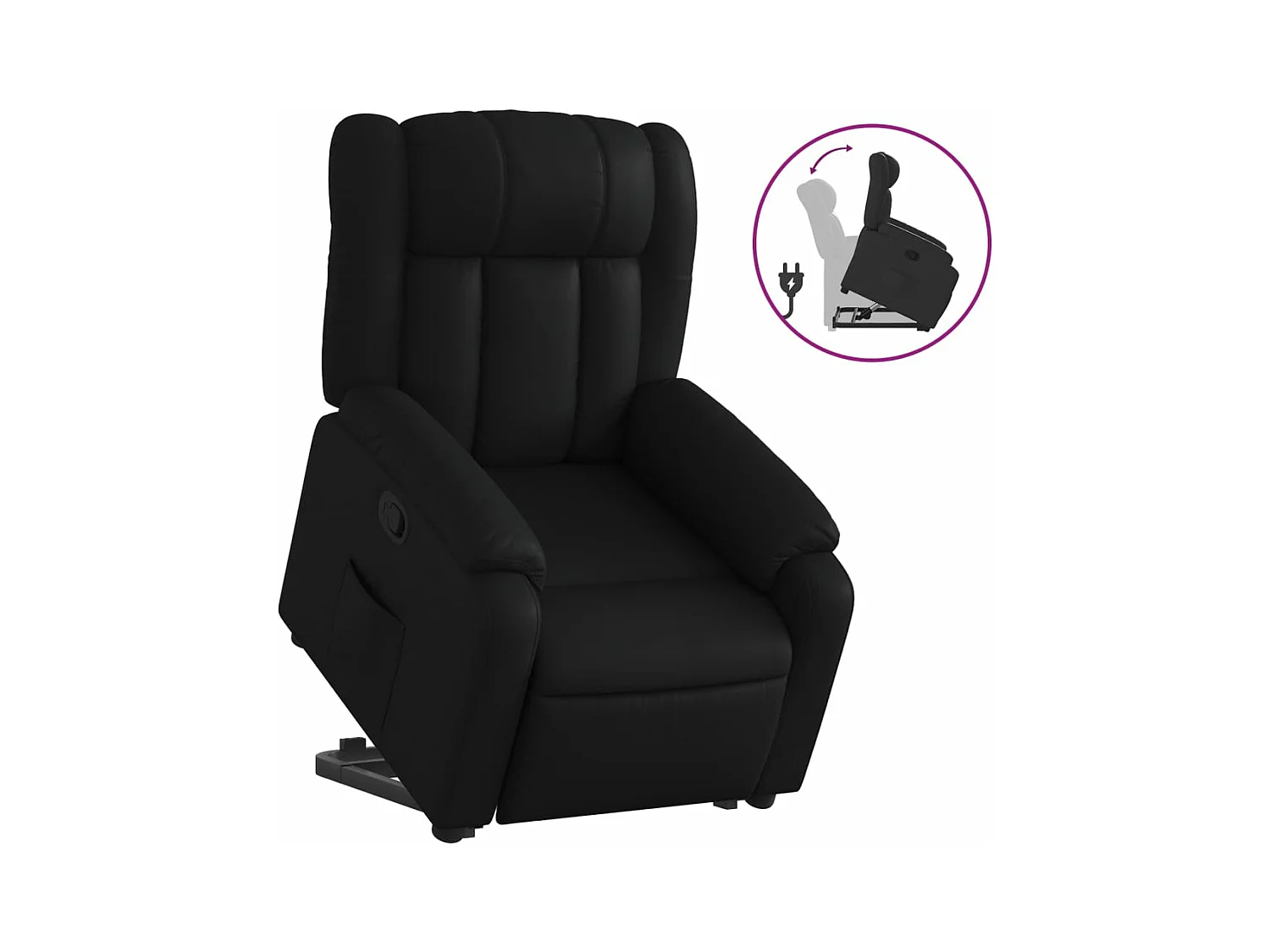 Fauteuil inclinable Noir Similicuir REO78702