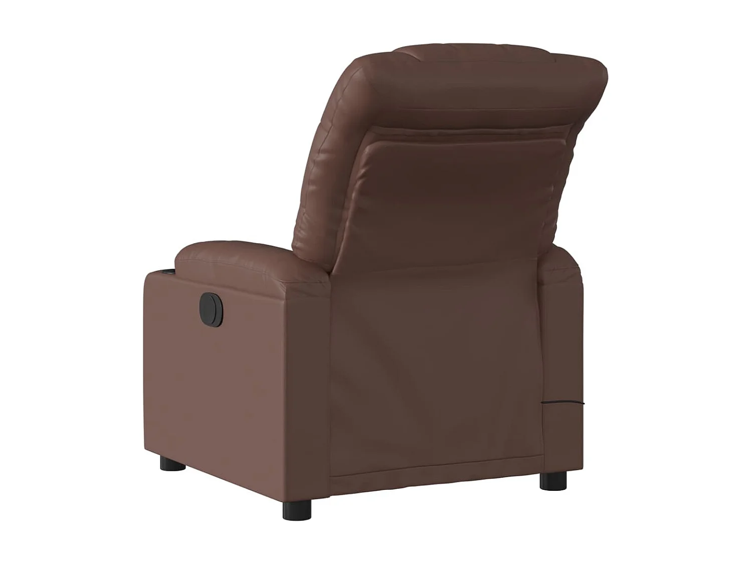 Sillón de masaje reclinable cuero sintético marrón YOE71550