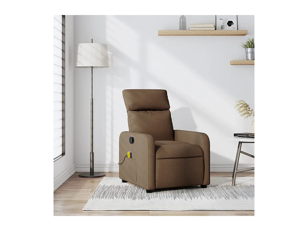 Fauteuil de massage inclinable Marron Tissu REO26039