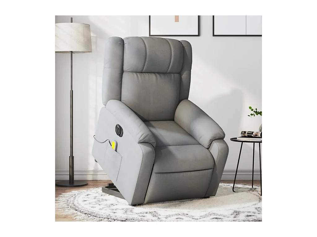 Fauteuil inclinable de massage électrique Gris clair Tissu REO87222