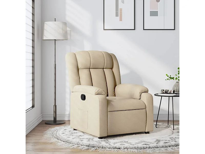Fauteuil inclinable Crème Tissu REO93986