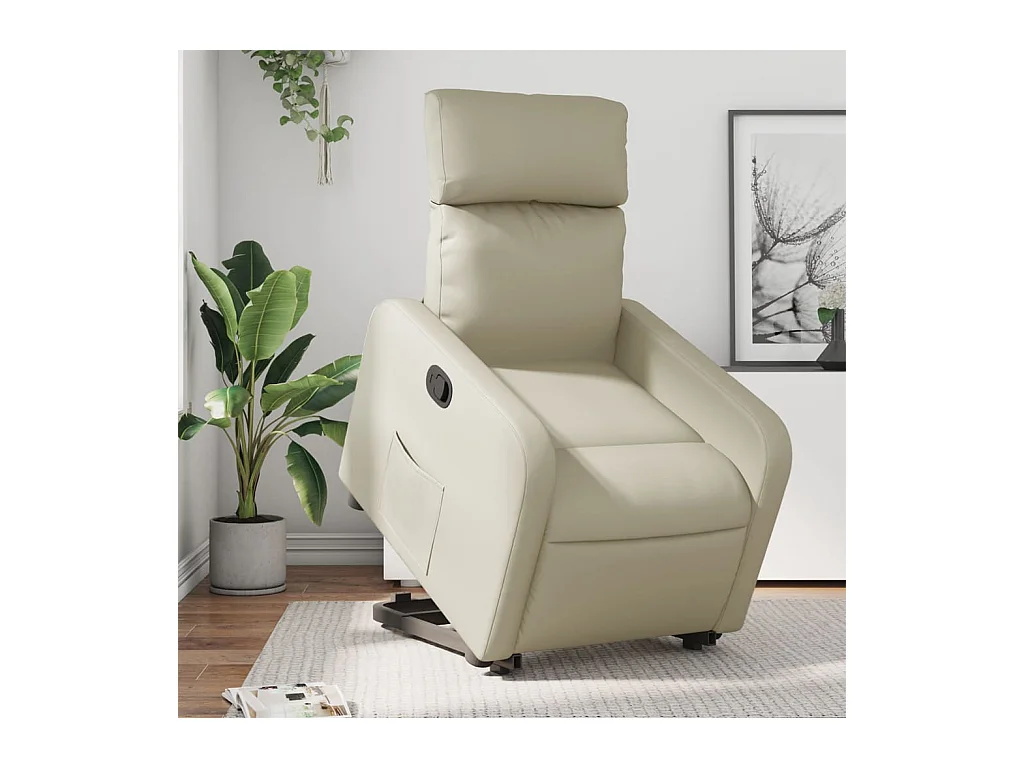 Fauteuil inclinable Crème Similicuir REO81238