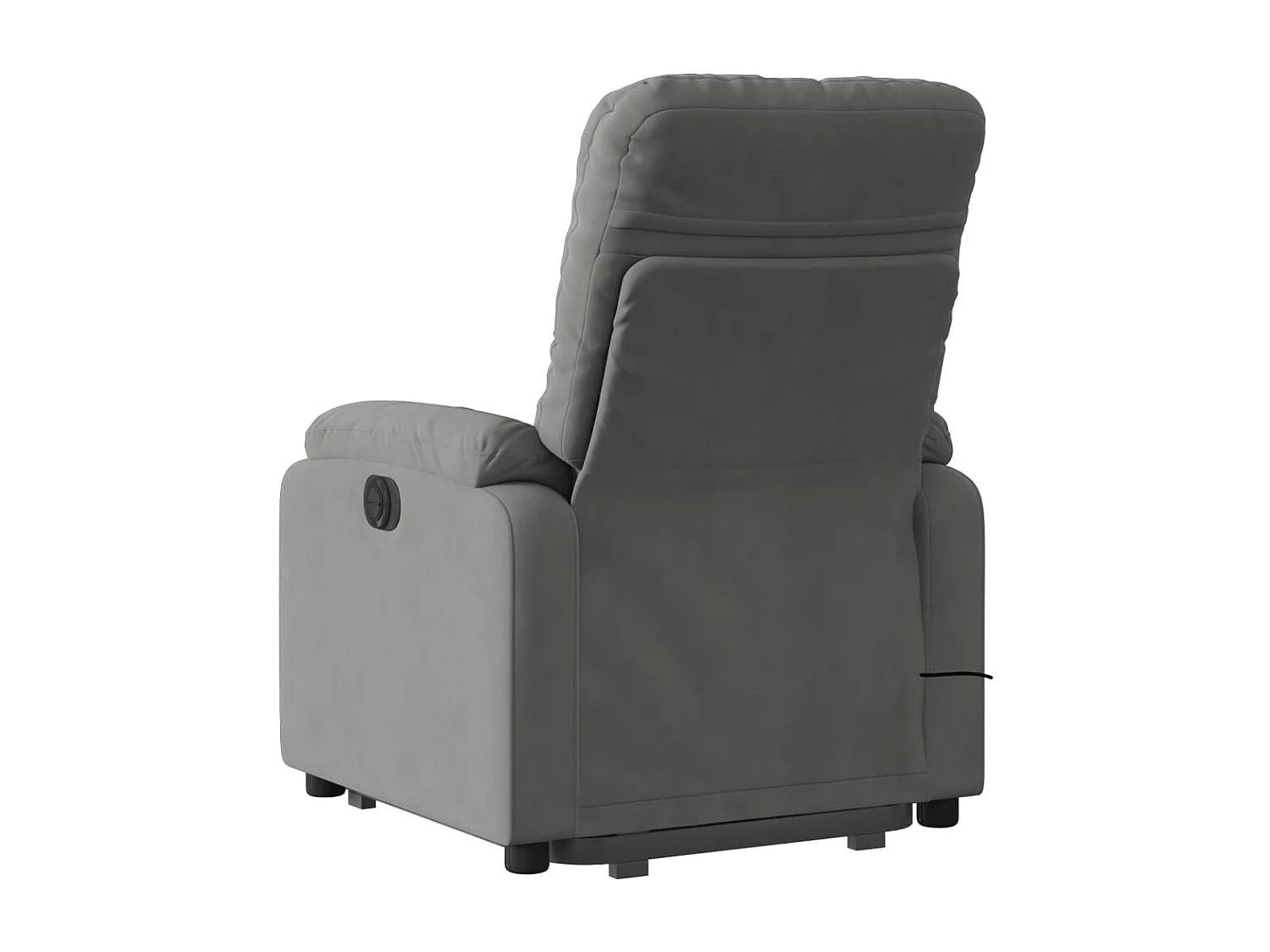 Sillón reclinable masaje elevable tela microfibra gris oscuro YOE55696