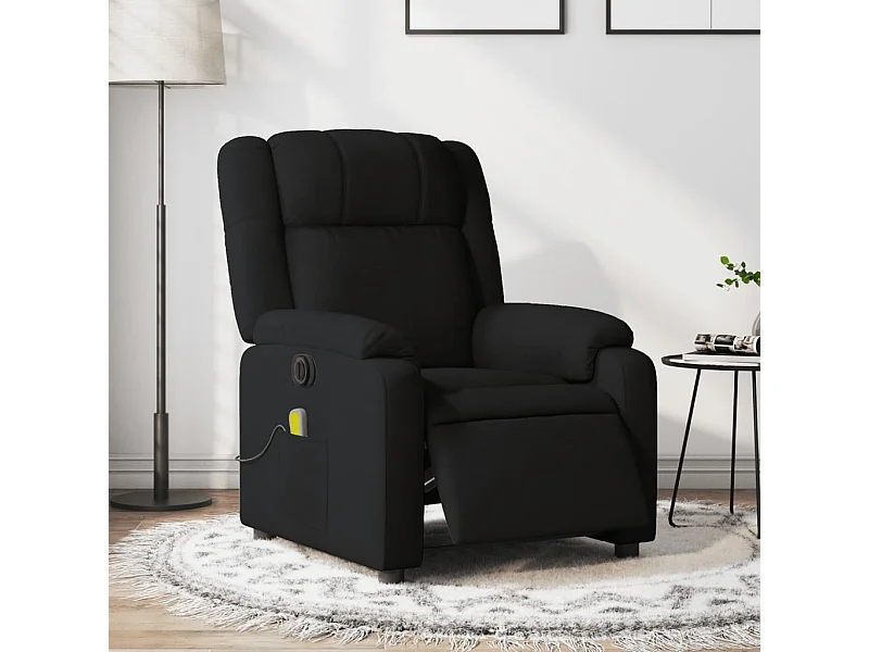 Fauteuil de massage inclinable électrique Noir Tissu REO26573