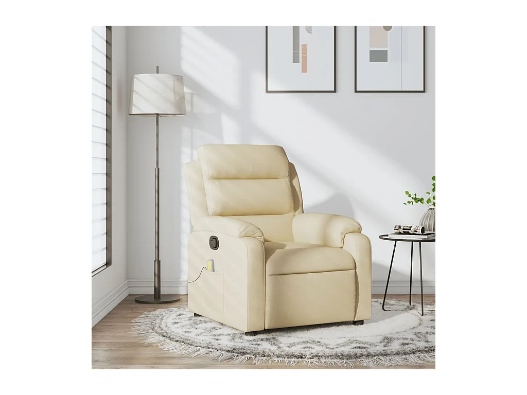 Sillón de masaje reclinable de tela crema YOE45382