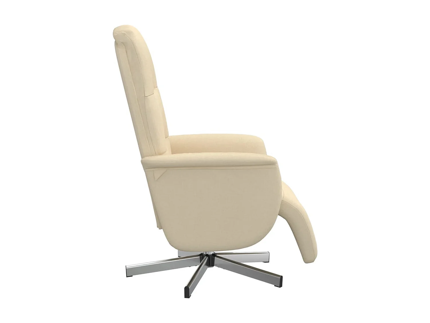 Fauteuil inclinable avec repose-pied crème tissu REO62093