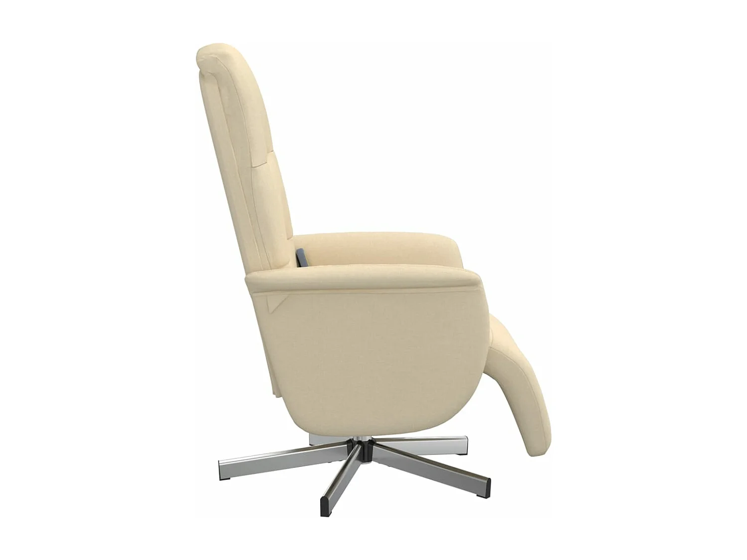 Fauteuil inclinable de massage avec repose-pieds crème tissu REO32446