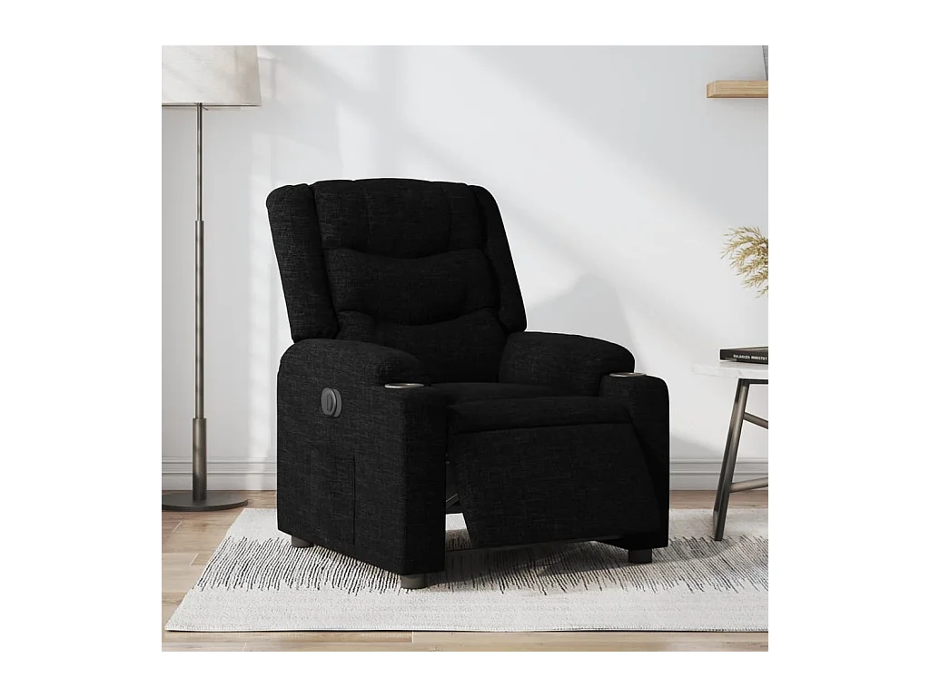 Fauteuil inclinable électrique Noir Tissu REO88214