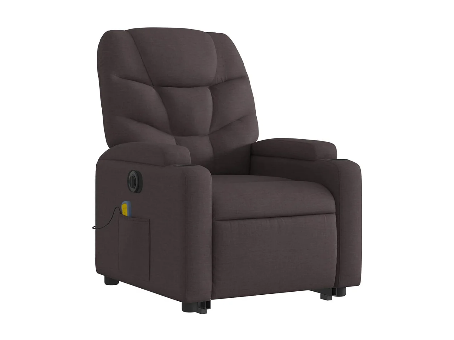 Fauteuil inclinable de massage électrique Marron foncé Tissu REO25255