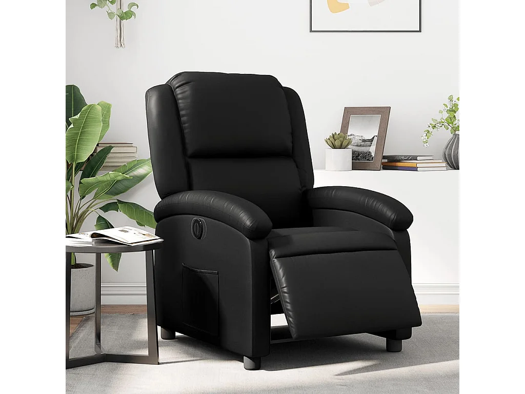 Fauteuil inclinable électrique Noir Similicuir REO13661