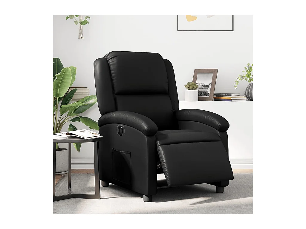 Fauteuil inclinable électrique Noir Similicuir REO13661