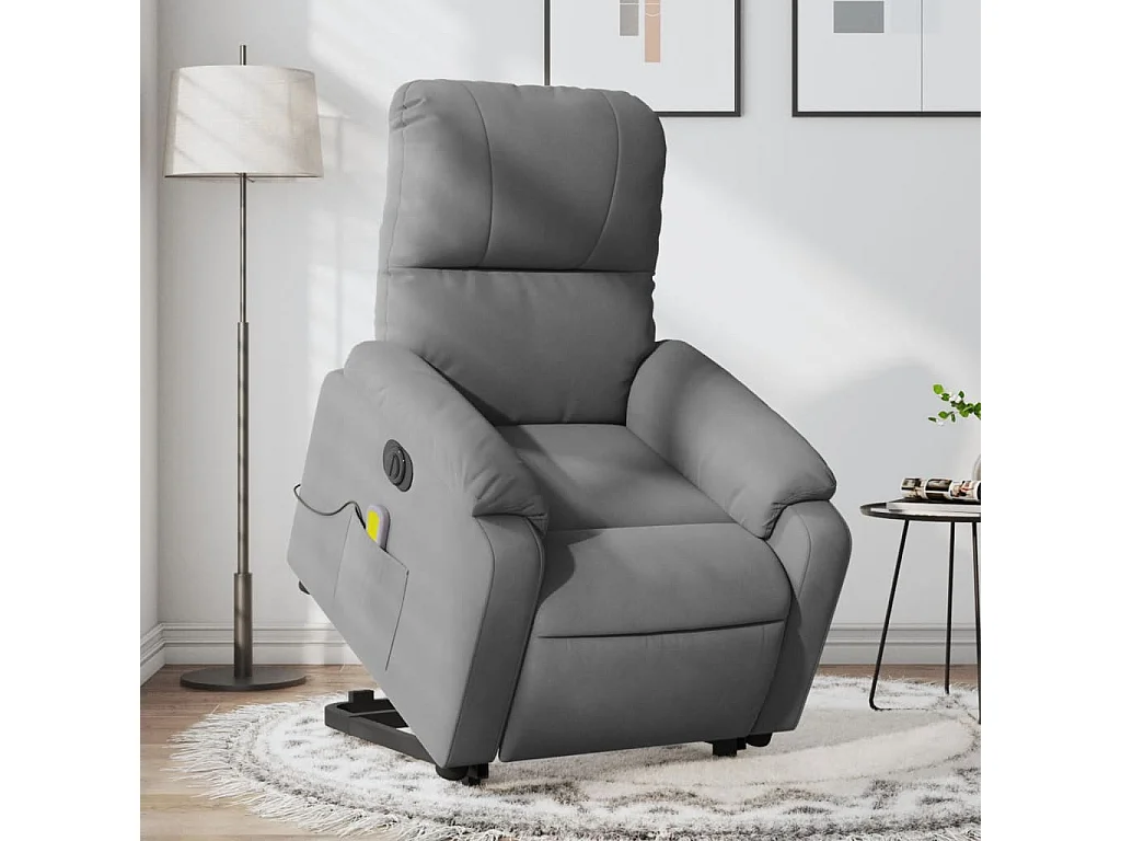 Fauteuil inclinable de massage électrique gris foncé REO70566