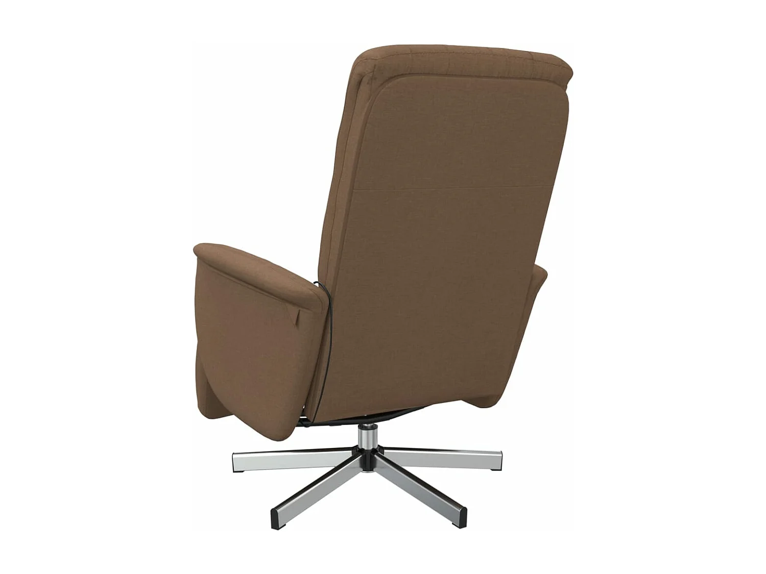 Fauteuil inclinable de massage avec repose-pieds marron tissu BE42561