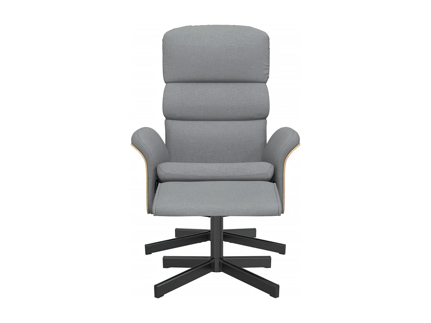 Fauteuil verstelbaar met voetenbankje stof lichtgrijs NL184440