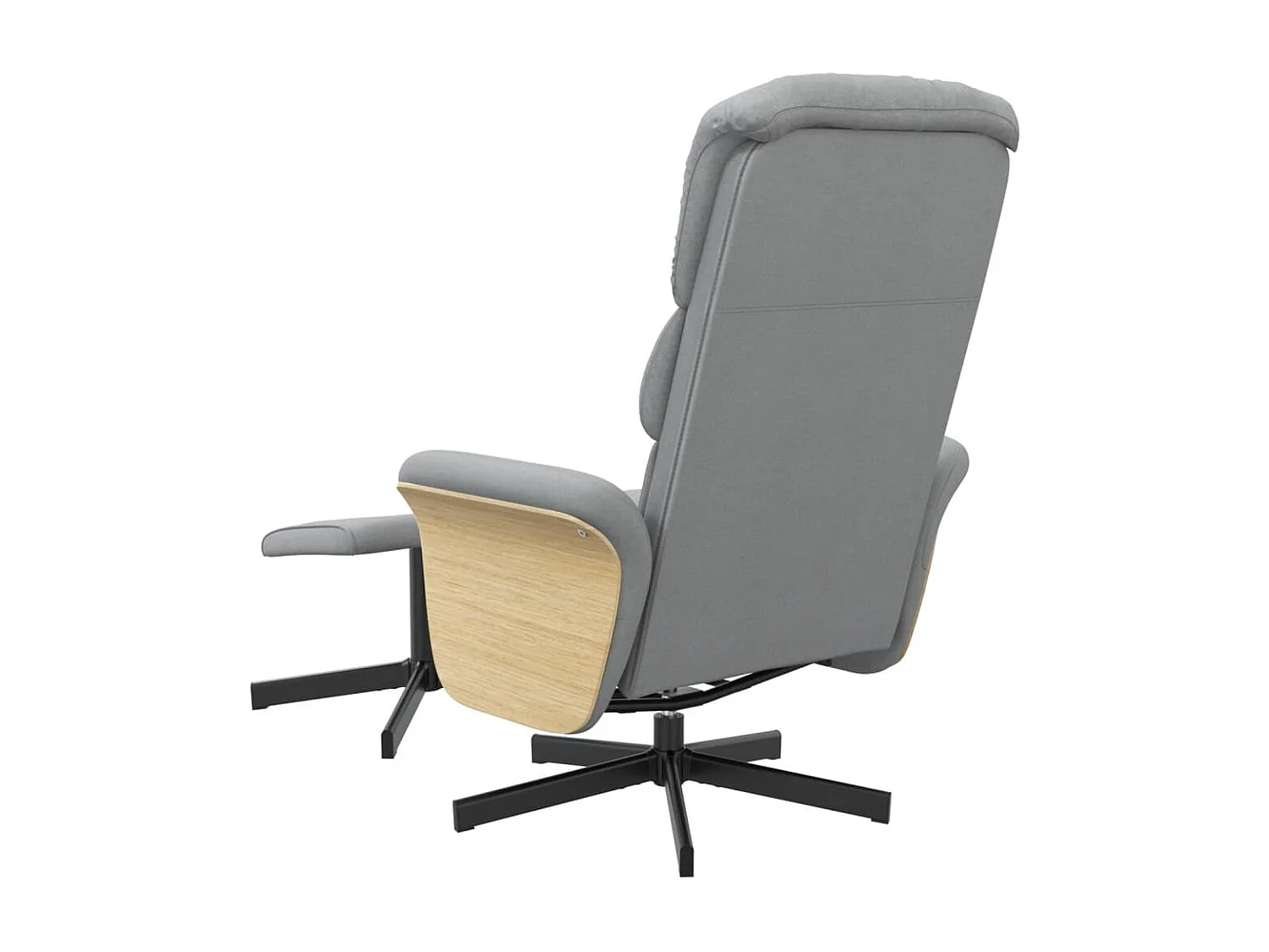 Fauteuil verstelbaar met voetenbankje stof lichtgrijs NL184440