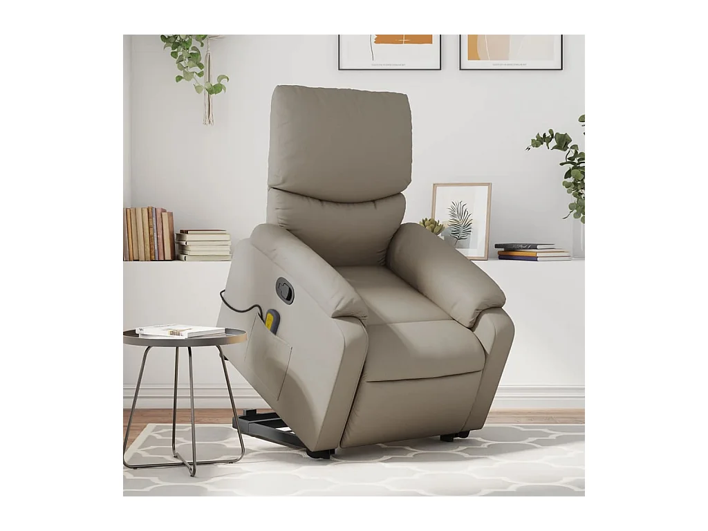 Fauteuil inclinable de massage Cappuccino Similicuir REO78161