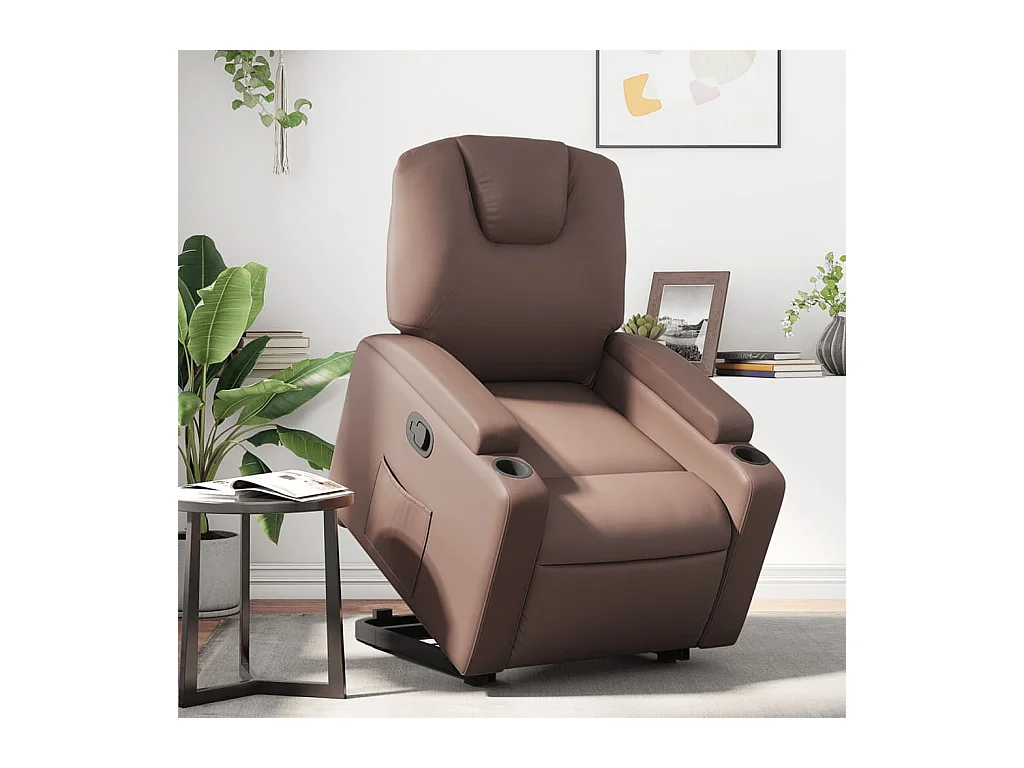 Fauteuil inclinable marron similicuir REO60528