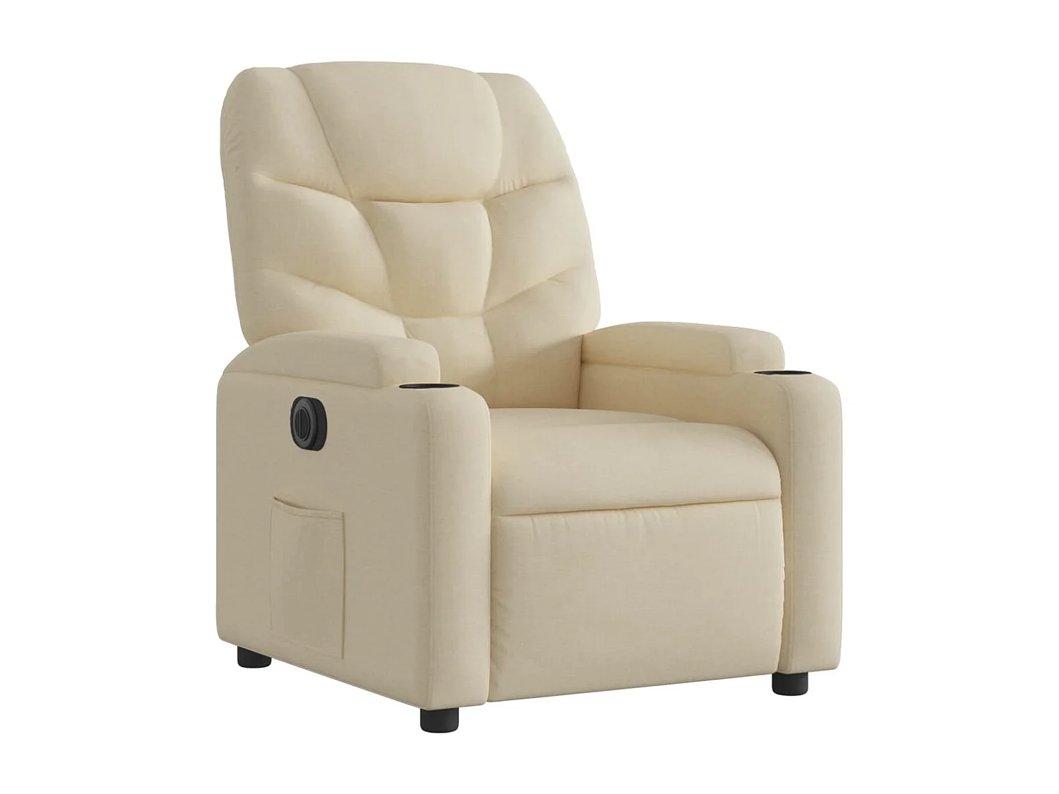 Sillón reclinable eléctrico de tela crema YOE65822