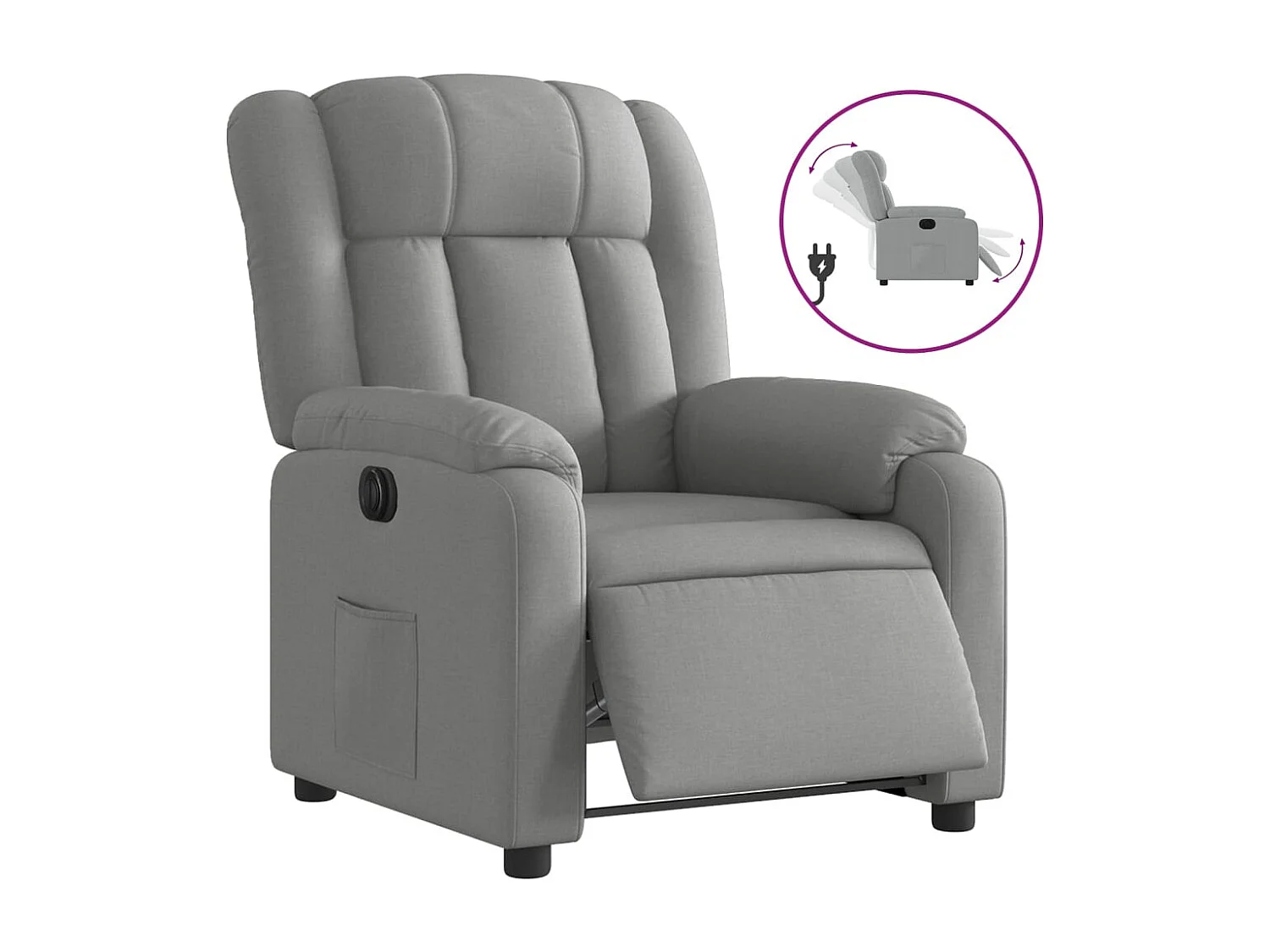 Fauteuil inclinable électrique Gris clair Tissu REO12026