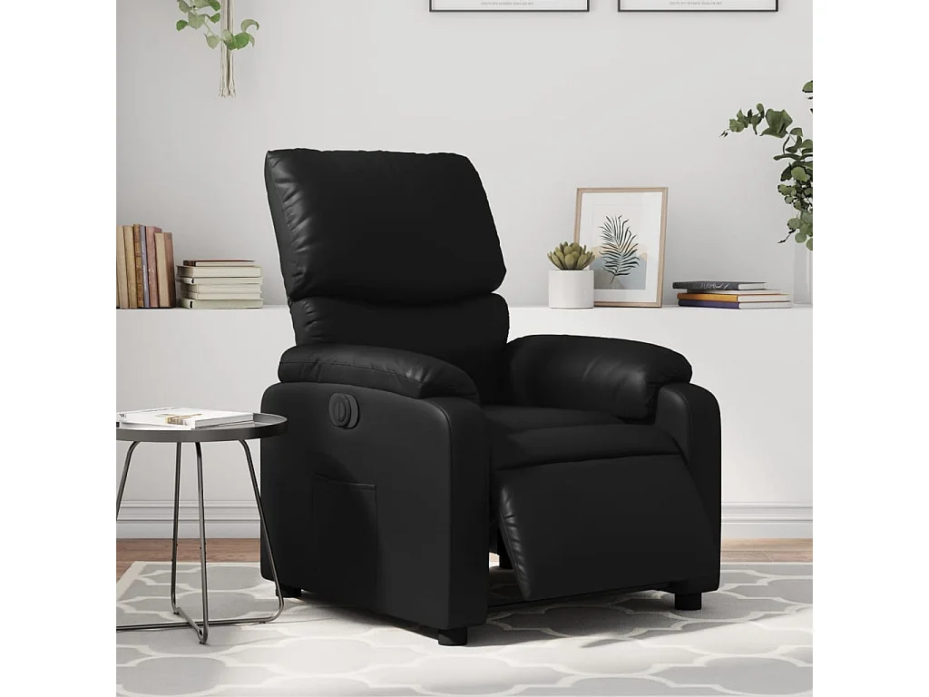 Fauteuil inclinable électrique Noir Similicuir REO87932