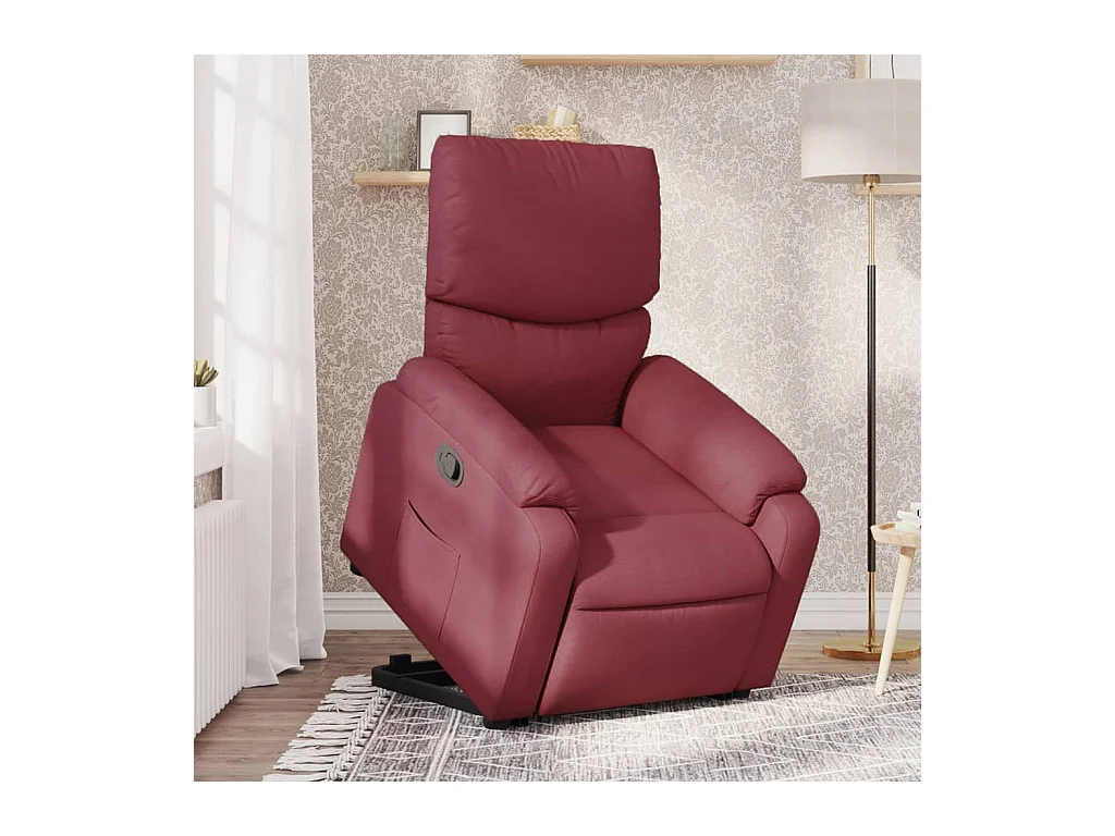 Fauteuil inclinable rouge bordeaux tissu REO89151