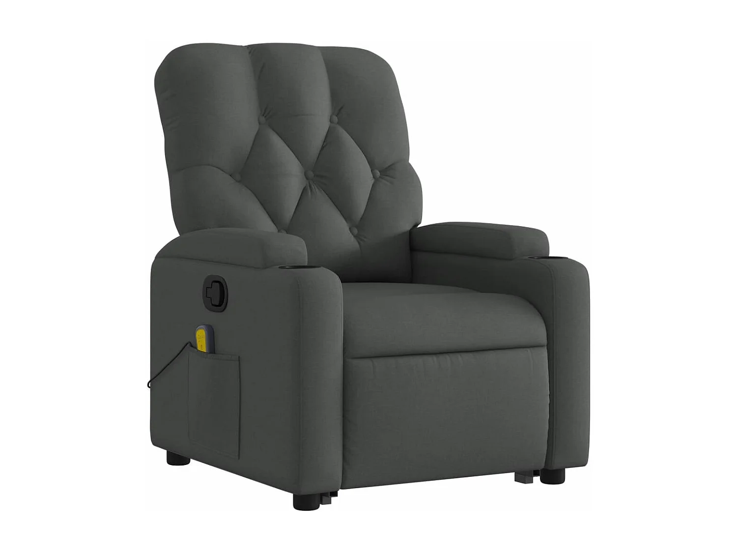 Fauteuil de massage inclinable Gris foncé Tissu REO24898