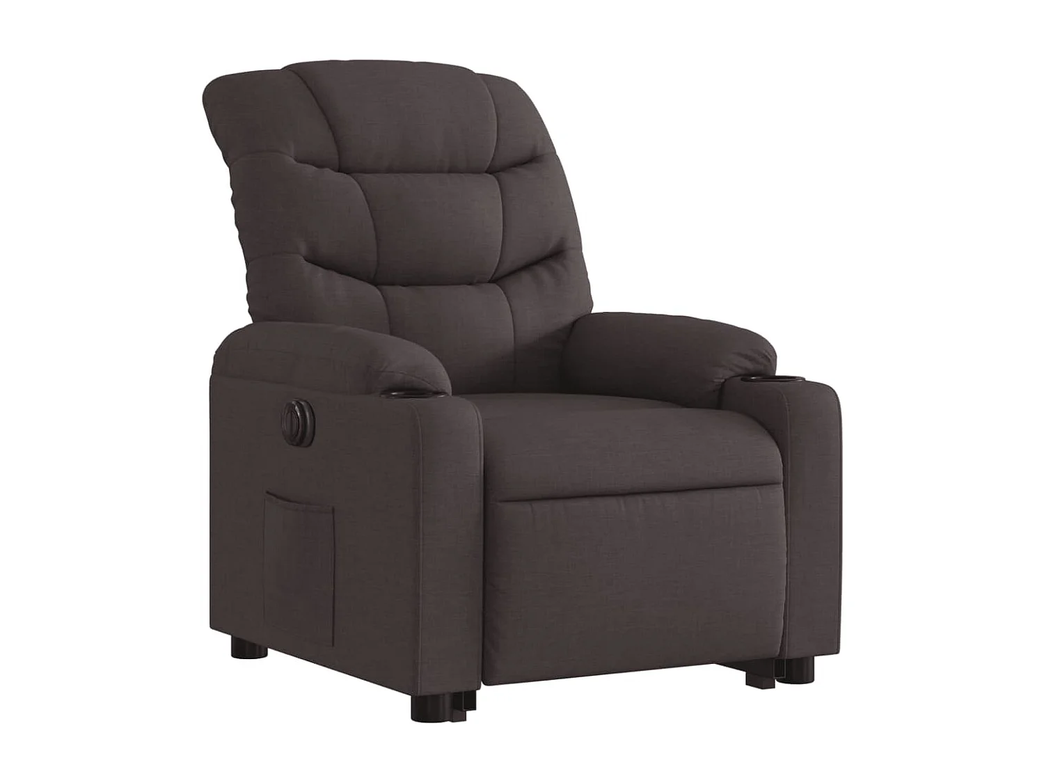 Fauteuil inclinable électrique marron foncé tissu REO32984