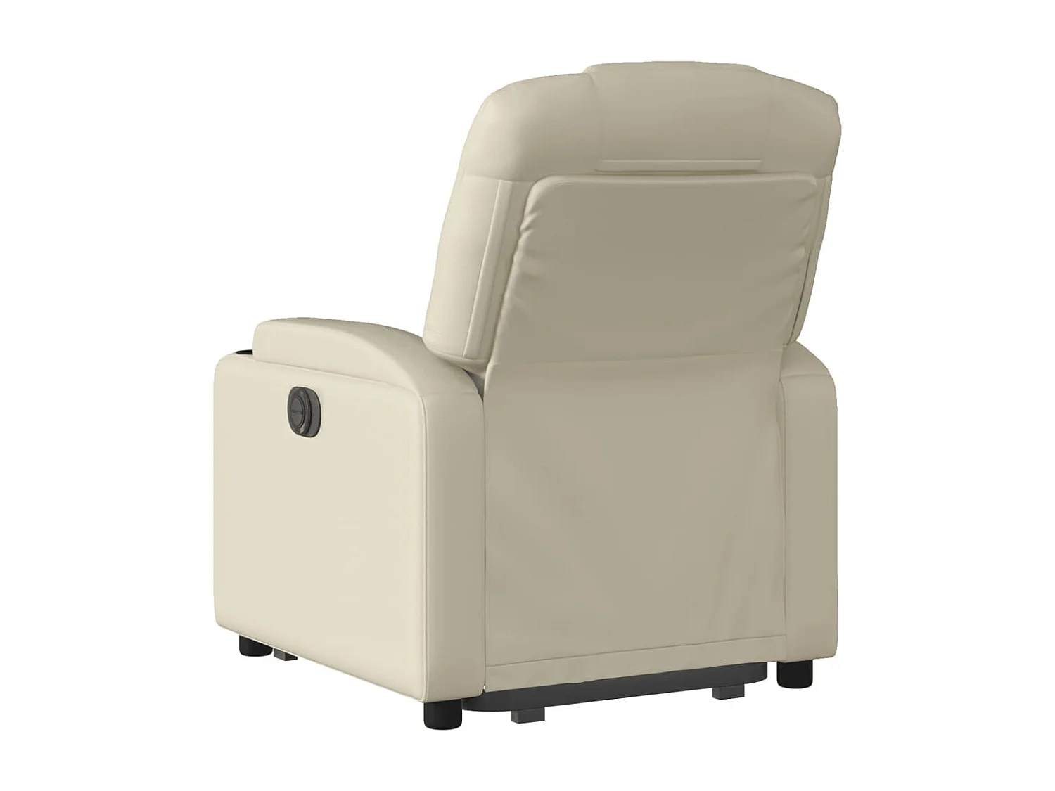 Poltrona reclinável elevatória elétrica couro artificial creme PT710221
