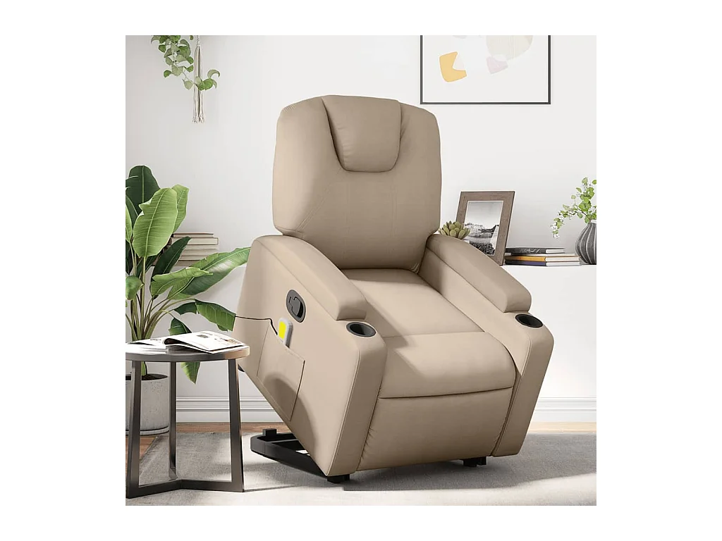 Fauteuil inclinable de massage Cappuccino Similicuir REO58871