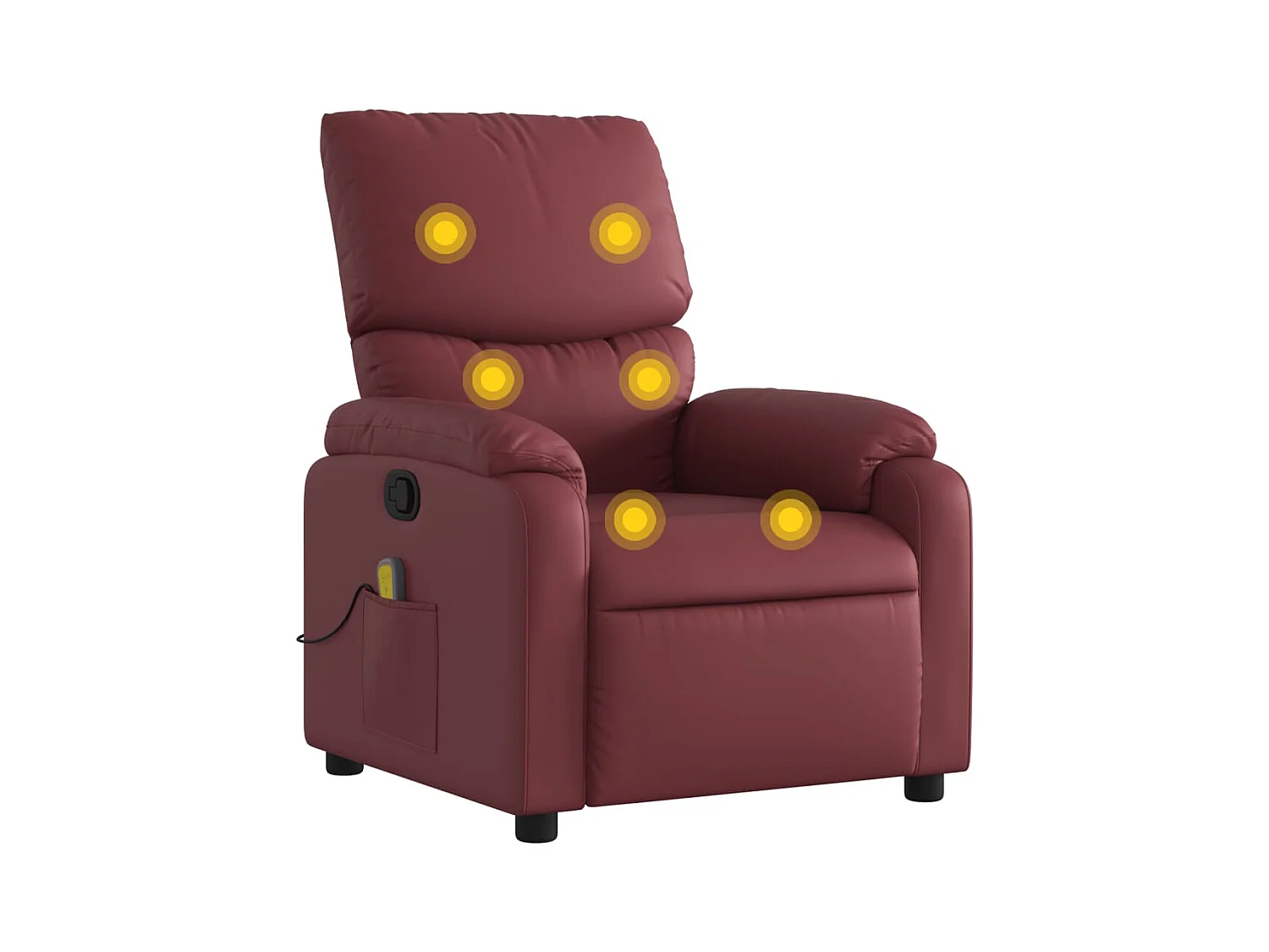 Fauteuil de massage inclinable Rouge bordeaux Similicuir REO52656