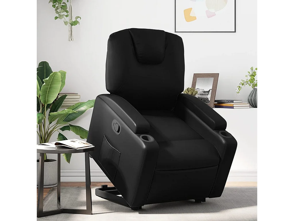 Fauteuil inclinable Noir Similicuir REO55545