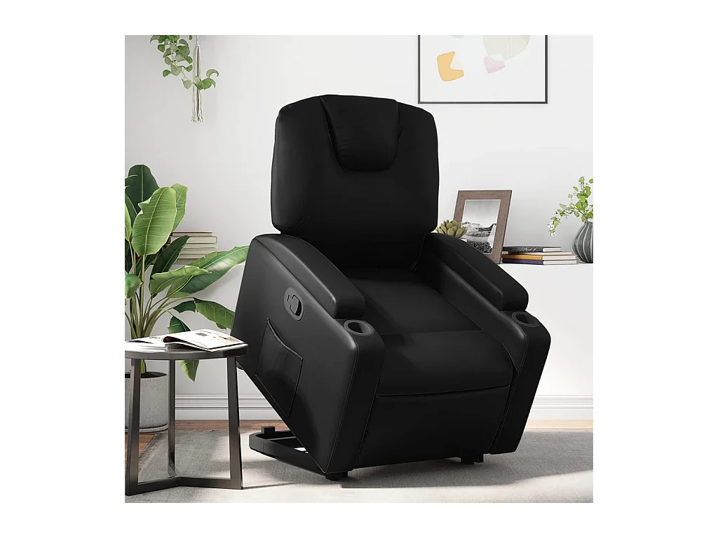 Fauteuil inclinable Noir Similicuir REO55545