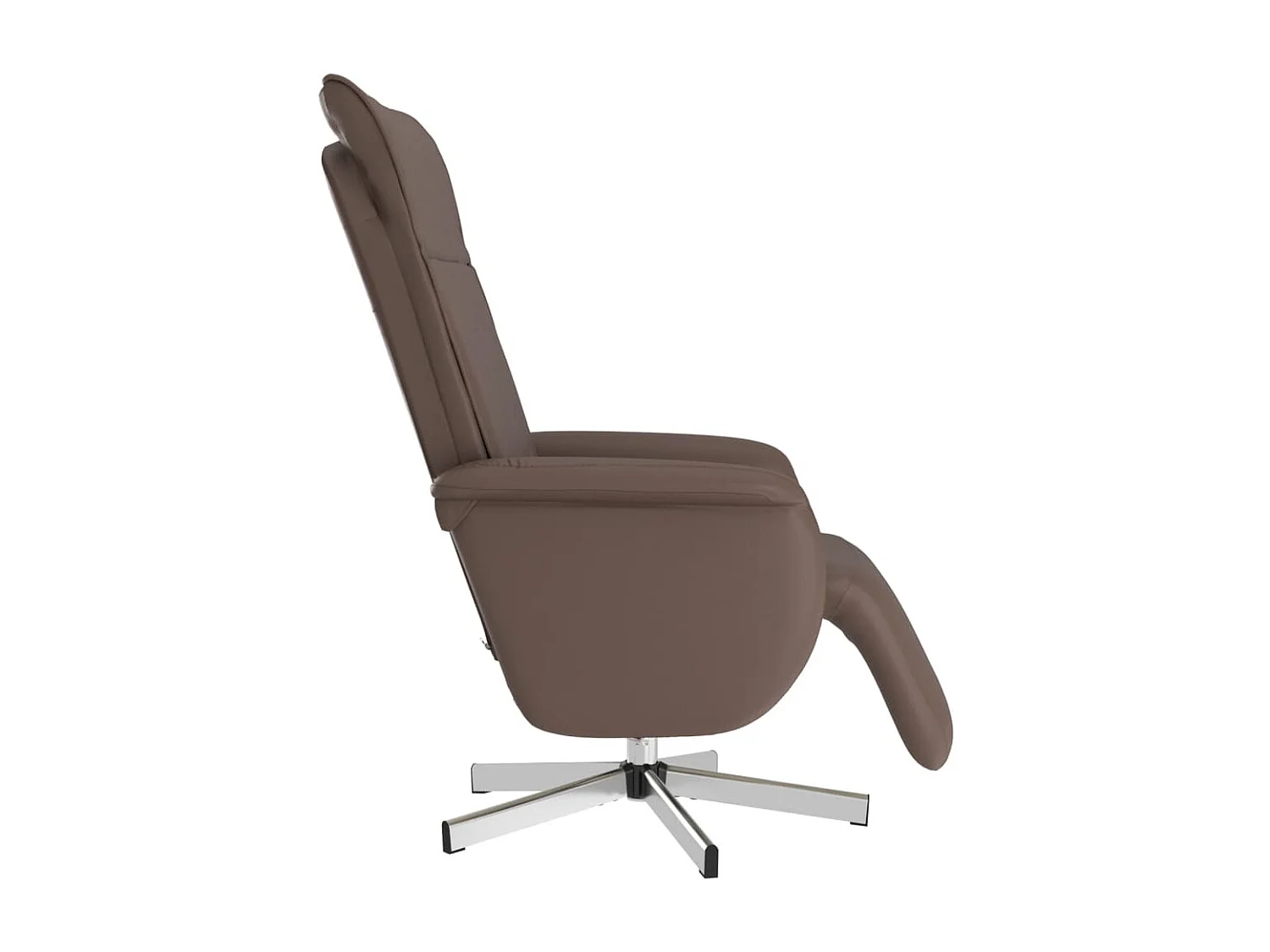 Sillón reclinable con reposapiés cuero sintético marrón YOE68507