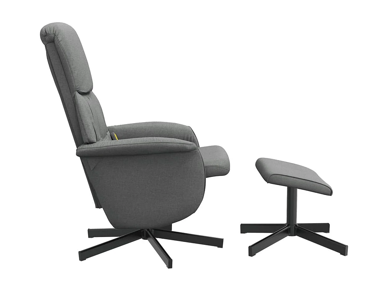 Sillón reclinable de masaje con reposapiés tela gris oscuro YOE20529