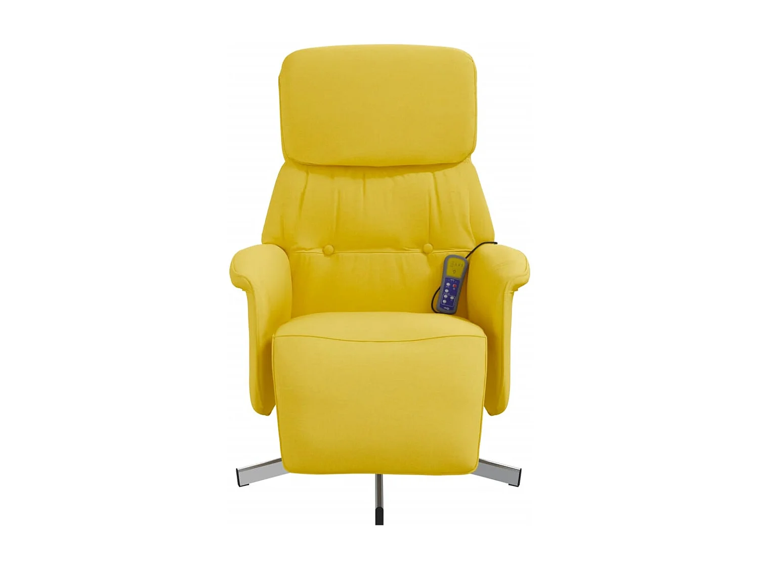 Sillón reclinable de masaje con reposapiés tela amarillo claro YOE72715