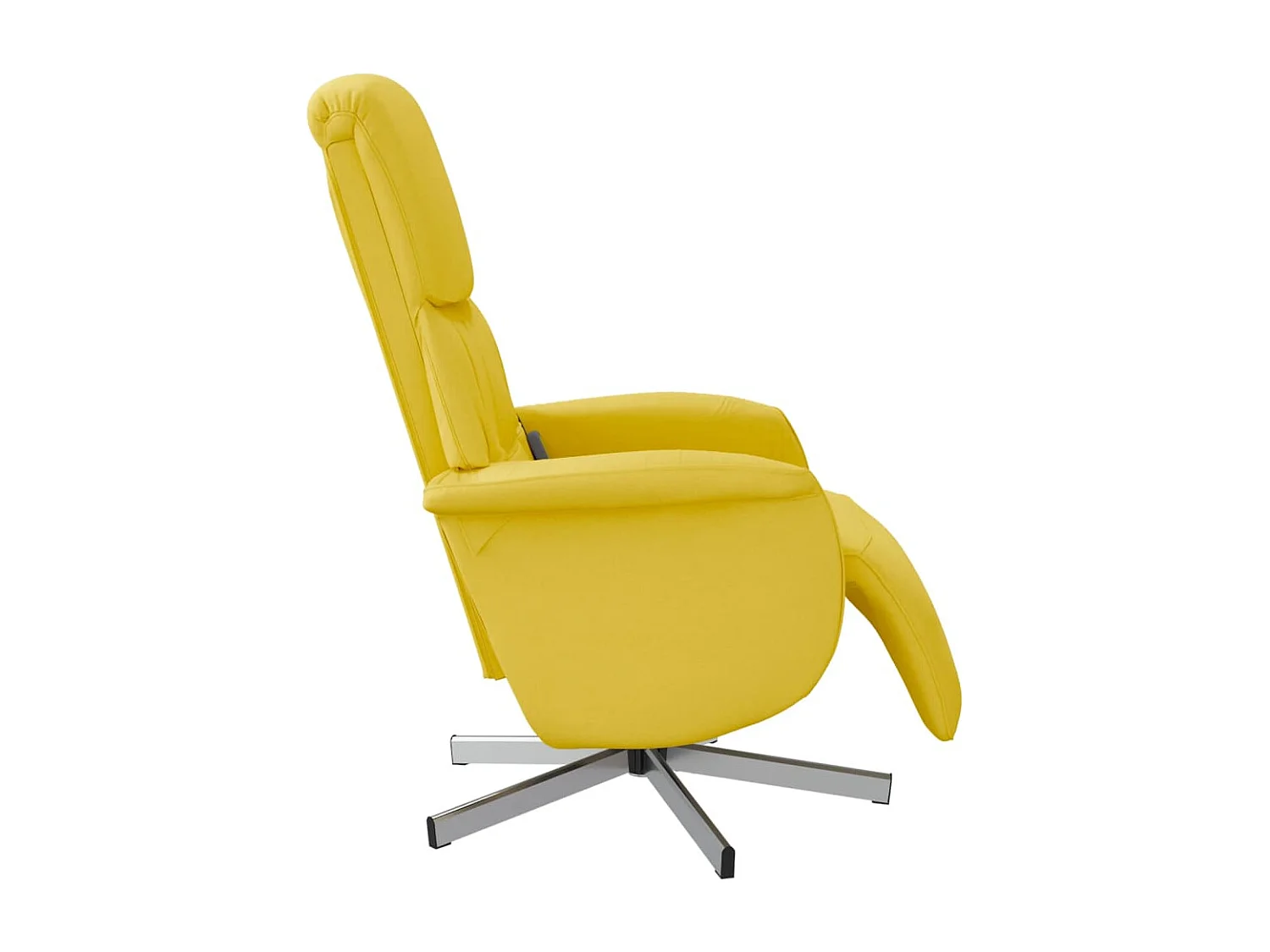 Sillón reclinable de masaje con reposapiés tela amarillo claro YOE72715