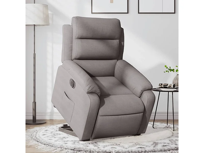 Fauteuil inclinable électrique taupe tissu REO62119