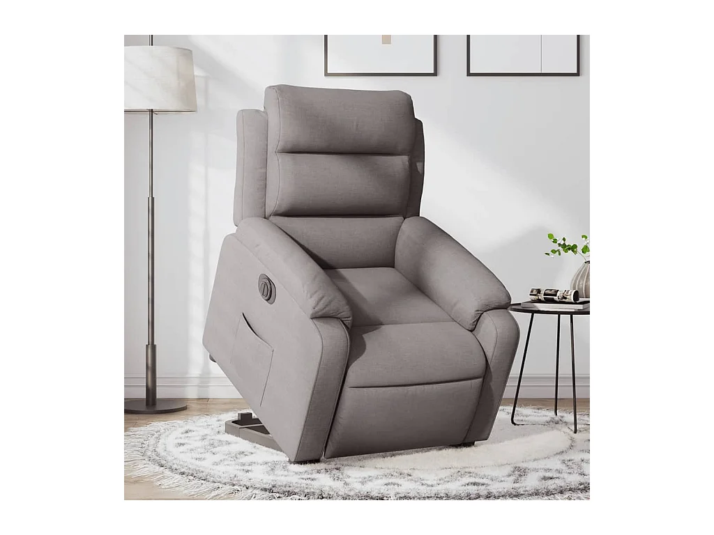 Fauteuil inclinable électrique taupe tissu REO62119
