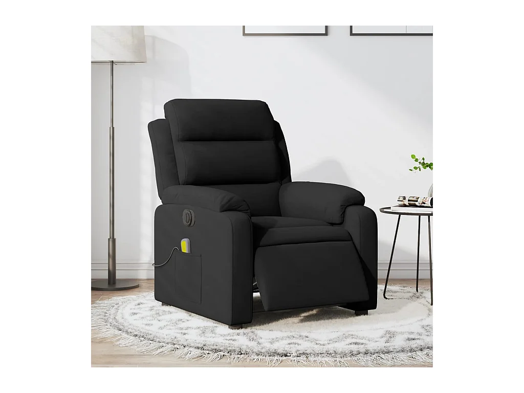Fauteuil inclinable de massage électrique noir velours REO23581