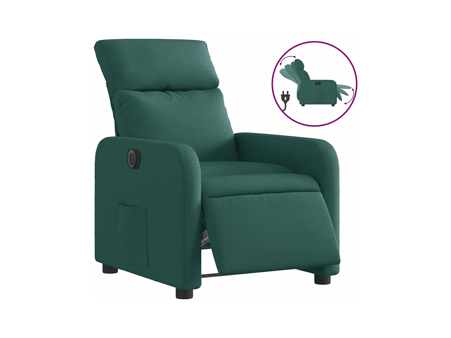 Fauteuil inclinable électrique Vert foncé Tissu REO45265