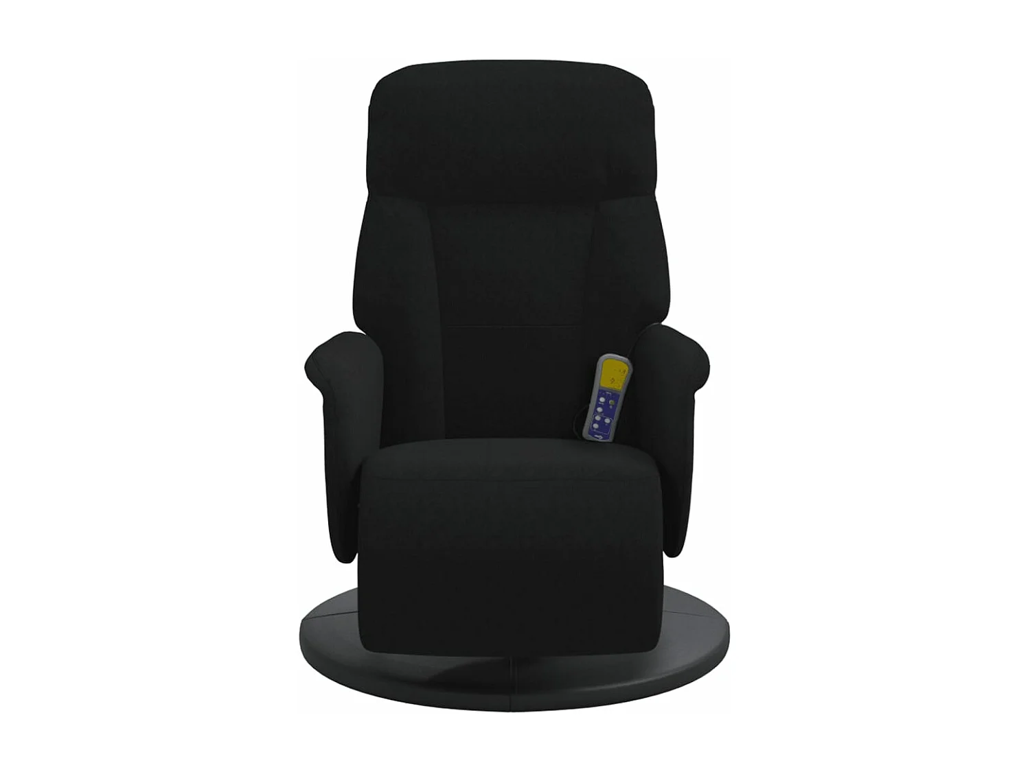 Fauteuil inclinable de massage avec repose-pied noir velours REO95811